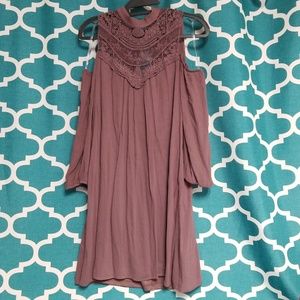 Gorgeous Mauve Cold-Shoulder Dress